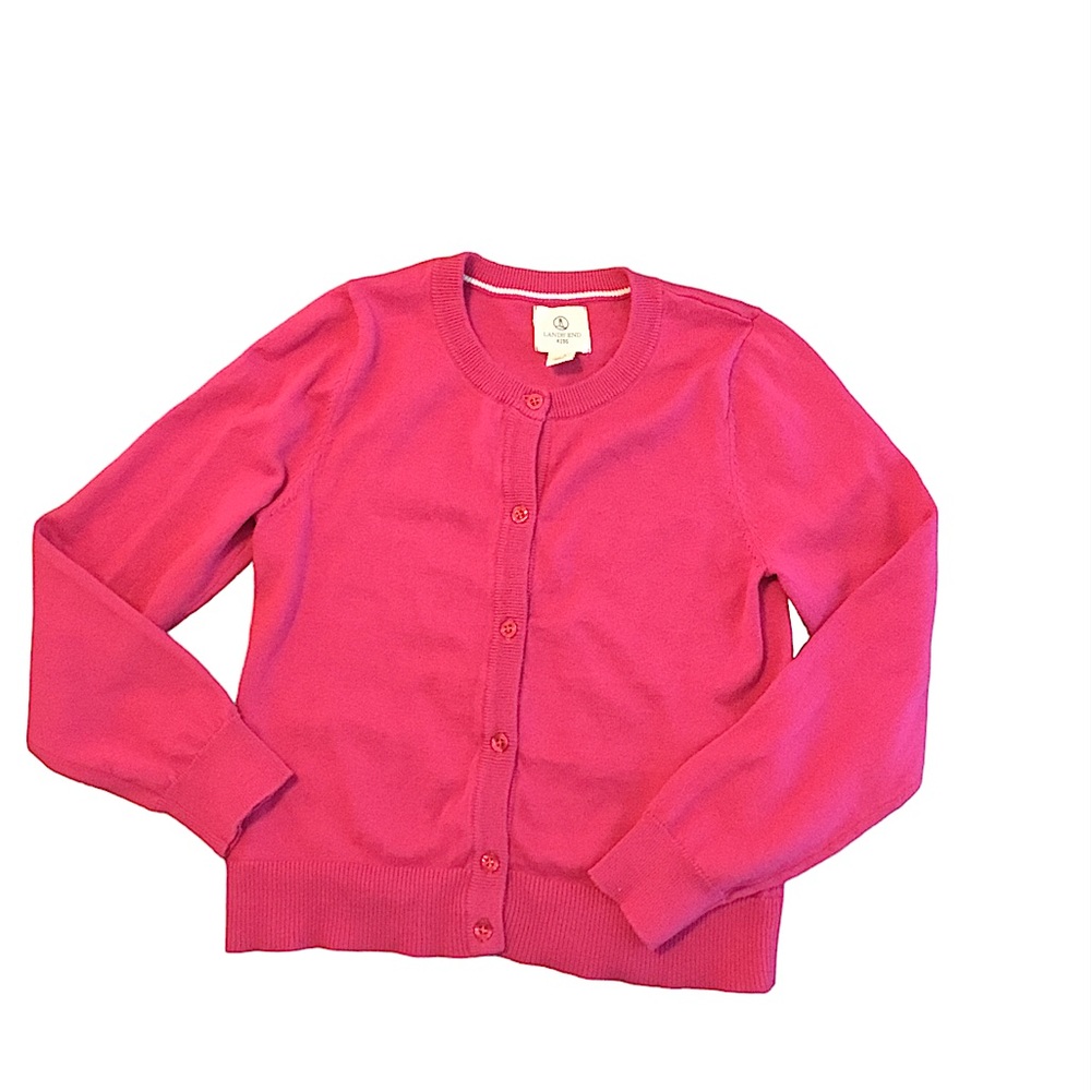 Lands’ End Kids Pink Button Down Cardigan Size 7/8 (Small)